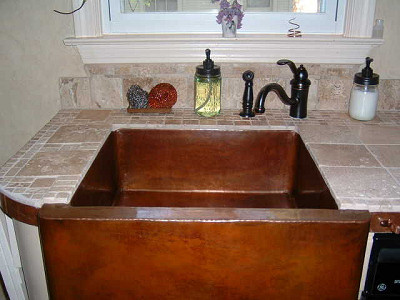 hammered farmhouse kitchen copper sink